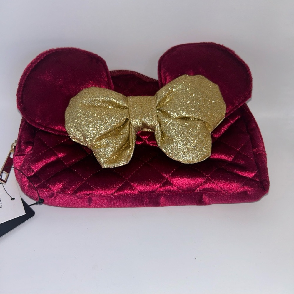 Disney Minnie Mouse Red Quilted Waist Pack with Gold Bow